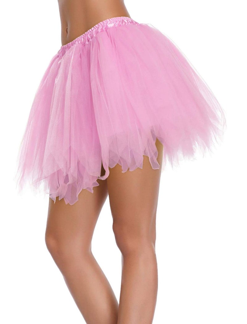 V28 Women's Teenâ€˜s 1950s Vintage Tutu Tulle Petticoat Ballet Bubble Skirt (Regular Size (US: 0-12), Light Pink) - Image 2